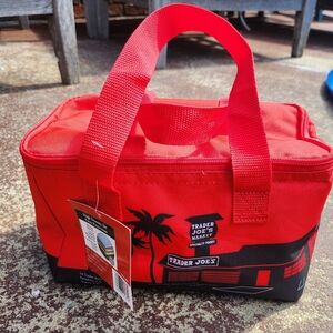 Trader Joe’s mini insulated cooler bag Red lunch bag NWT limited